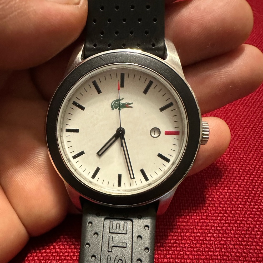 Lacoste 2010391 Sport Collection Advantage Black Rubber Strap Date Men's Watch